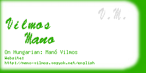 vilmos mano business card